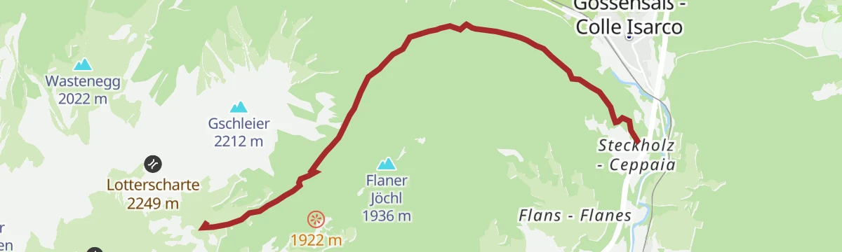 Route map: Trail Gottschalk to Vallming